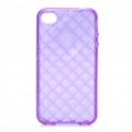 TPU volta caso protetor para iPhone 4 /4S - roxo transparente