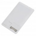 Estilo de cartão USB 400mAh Emergncia Power Charger com branco 2-LED lanterna para iPod / iPhone - branco