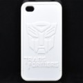 Transformadores Autobots padrão de PVC volta caso protetor para iPhone 4 / 4S - branco