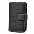 Protetor PU couro Wallet Case para iPhone 3G / 4 / 4S / Samsung i9000 / i9100 - preto