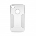 Alumínio liga de volta caso protetor para iPhone 4 / 4S - prata
