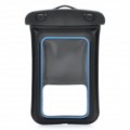 Saco impermeável universal com braçadeira de encaixe para o iPhone / celular - preto + azul