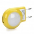 Adaptador de energia AC c / 2 LEDs brancos + USB cabo definido para o iPhone - amarelo (UE Plug)