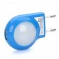 Adaptador de energia AC c / 2 LEDs brancos + USB cabo definido para o iPhone - azul (UE Plug)