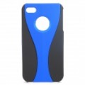 Exclusivo copo padrão de PC caso protetor para iPhone 4 / 4S - azul + preto