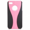 Exclusivo copo padrão de PC caso protetor para iPhone 4 / 4S - Pink + preto