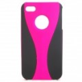 Exclusivo copo padrão de PC caso protetor para iPhone 4 / 4S - Deep Pink + preto