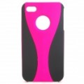 Exclusivo copo padrão de PC caso protetor para iPhone 4 / 4S - Deep Pink + preto
