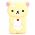 Cute Cartoon Bear estilo Silicone caso protetor para iPhone 4 / 4S - amarelo