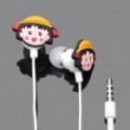 Bonito Chibi Maruko-chan estilo auriculares Earphone c / microfone para o iPhone (3.5 mm-Plug / 110 cm-cabo)
