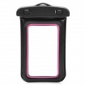 Universal saco impermeável com alça para o iPhone / celular - Black + Deep Pink