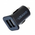 Carro cigarro Powered Dual adaptador/carregador USB para iPhone / iPod / iPad / iPad 2 (DC 12 ~ 24V)