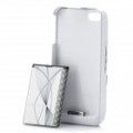 Elegante 4-em-1 3.7 v 1500mAh externo bateria volta caso c / alto-falante / Stand para iPhone 4 - branco