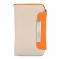 KALAIDENG protetora PU couro Flip-Open Case para iPhone 4 / 4S - bege