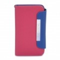 KALAIDENG protetora PU couro Flip-Open Case para iPhone 4 / 4S - Deep Pink