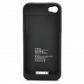 Recarregável 1900mAh externo bateria Back Case para iPhone 4 / 4s - Black