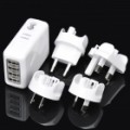 Carregador de viagem USB com UE / nos / UK / AU Plug adaptadores - branco (5V DC 2.1 a)