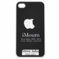 Lembrando-se Steve Jobs PVC volta caso protetor c / protetor de tela para iPhone 4 / 4s - Black