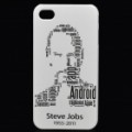 Lembrando-se Steve Jobs PVC volta caso protetor c / protetor de tela para iPhone 4 / 4s - branco