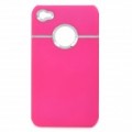 PC voltar caso protetor para iPhone 4 / 4S - Deep Pink