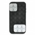 Bloqueia estilo Silicone volta caso protetor para iPhone 4 / 4S - preto + branco + cinza