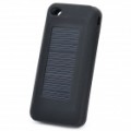 Solar / USB Powered 1250mAh externo bateria Silicone Back Case para iPhone 4 / 4s - Black