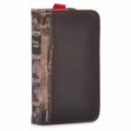 Retrô livro estilo vaca couro carteira caso protetor para iPhone 4 / 4s - café