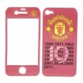 Decorativas protetora frontal + Back Cover Skin adesivo para iPhone 4 - FC Manchester United estilo
