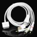 Compacta dados de carregamento por USB + cabo AV para iPhone 4S/iPad 2/iPad (144 CM-comprimento)