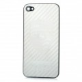Substituição elegante Porsche logotipo padrão de Metal bateria volta caso capa para iPhone 4 - prata