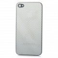 Substituição elegante Dot padrão de Metal bateria volta caso capa para iPhone 4 - prata