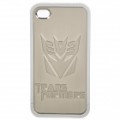 Transformador Decepticon padrão PV volta caso protetor para iPhone 4 / 4S - prata