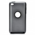 Liga de alumínio protetora + de volta silicone para iPod Touch 4 - ferro cinzento