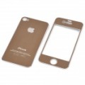 Decorativas protetora frontal + adesivo de pele cobrir costas para Apple iPhone - café