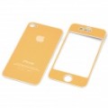 Decorativas protetora frontal + Back cobrir Skin adesivo para iPhone da Apple - Golden