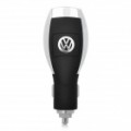 VW Volkswagen logotipo carro cigarro Powered Charger com cabo de dados/carregamento para iPhone 4 / 4S - Black