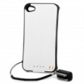 Recarregável 2000mAh externo bateria Back Case para iPhone 4 / 4S - prata