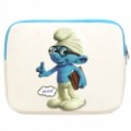 Bonito The Smurfs Brainy padrão duplo com zíper protetora Soft Pouch Bag para iPad / iPad 2