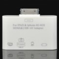 HDMI / USB / adaptador AV Set para iPad / iPod Touch / iPhone 4 / 4S - branco
