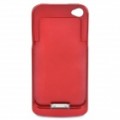 Recarregável 2300mAh externo bateria Back Case para iPhone 4 - vermelho