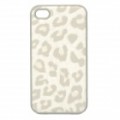 Silicone protetora + volta caso de couro para iPhone 4 / 4S - branco + cinza