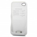 Externo 2200mAh Emergncia Power Battery Case para iPhone 4 / 4S - cinza + branco