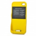 Externo 2200mAh Emergncia Power Battery Case para iPhone 4 / 4S - amarelo + preto