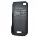 Externo 2200mAh Emergncia Power Battery Case para iPhone 4 / 4S - Black