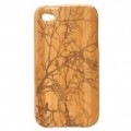 Outono paisagem estilo bambu caso protetor para iPhone 4 / 4S - caqui
