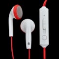 Kanen IP-509 moda auricular estéreo com microfone para iPhone - branco + vermelho