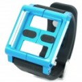 Esportes Wrist Watch estilo alumínio ligas caixa protectora com banda de Silicone para iPod Nano 6 (azul)