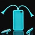 Bonito gafanhoto Silicone volta caso protetor com antenas de xícara de sucção para iPhone 4 / 4S - Blue