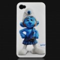 O Smurfs padrão protetora material volta caso plástico para iPhone 4 - Smurf Gutsy