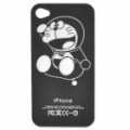 Cool SHT volta caso protetor c / LED luz colorido para iPhone 4 - preto (1 x CR2016)